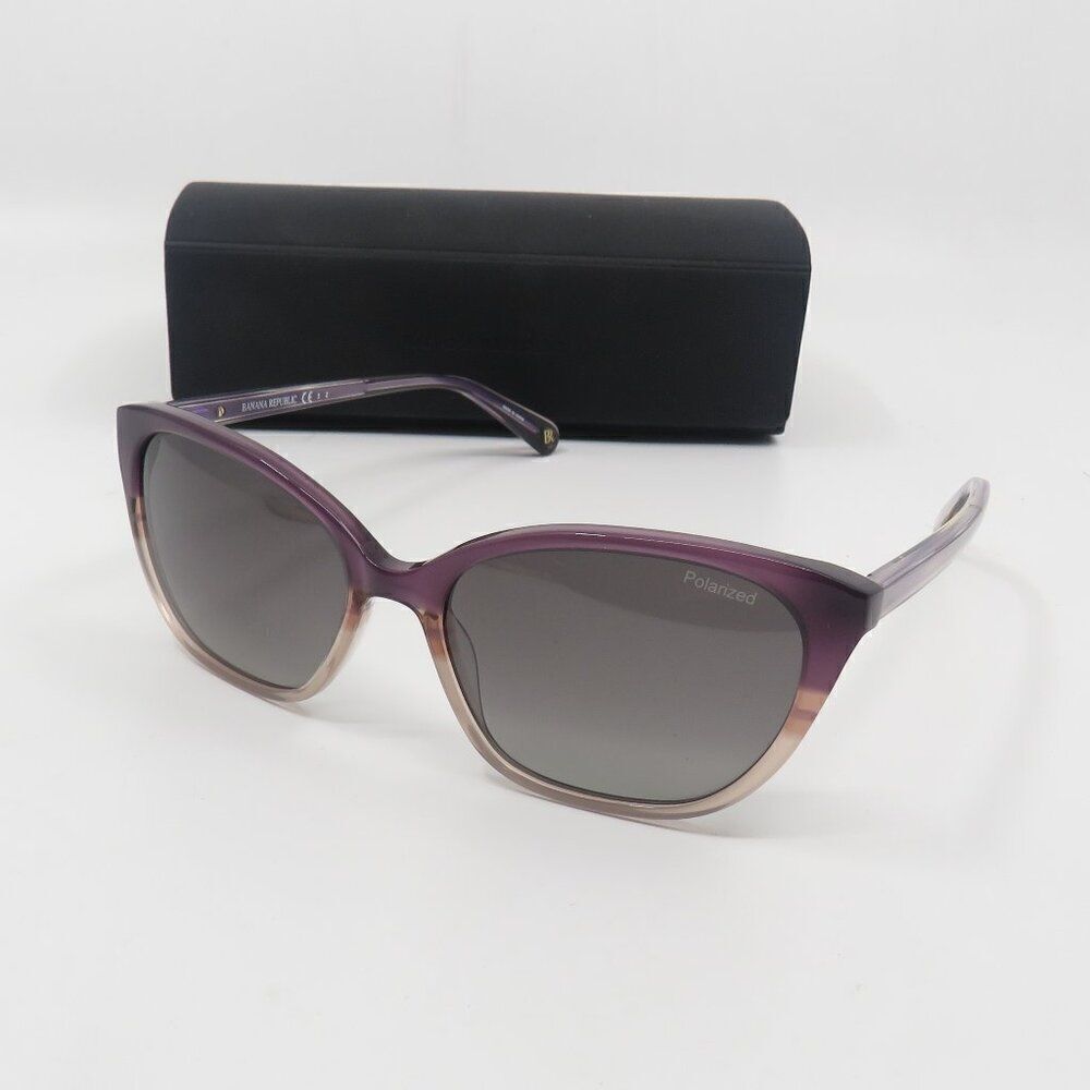 Banana Republic BR 2001/S Polarized Cat Eye Sunglasses Violet Grey Gradient NWT